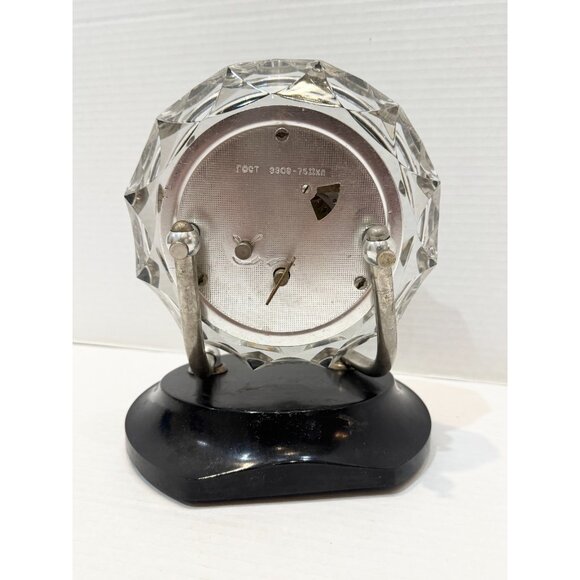Vintage MAJAK MAYAK Crystal Chrome Mantle Clock - Picture 5 of 10